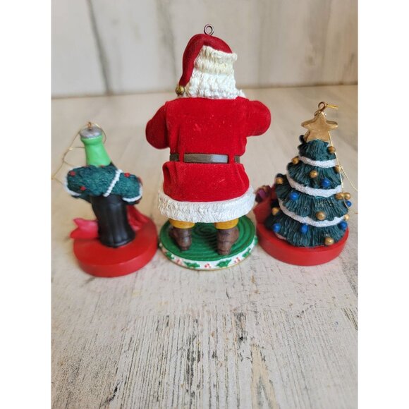 Vintage Carlton coca cola Santa coke tree ornament Xmas set unique - Picture 7 of 8